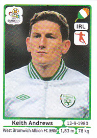 Keith Andrews Republic of Ireland samolepka EURO 2012 #356
